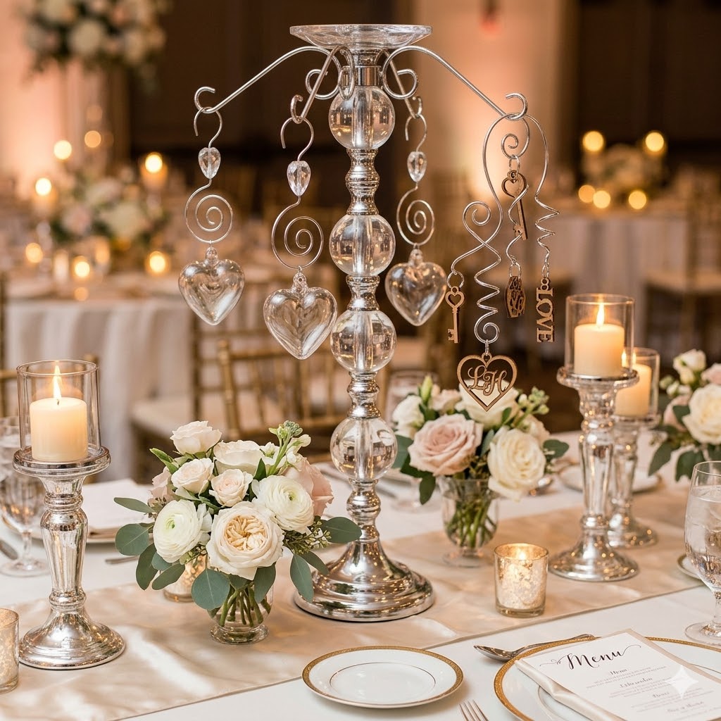 HOHIYA 36 Pcs Decorative Ornament Hooks 2.5 Inch Stainless Steel Swirl Hangers with Crystal Accent Rust-Resistant Christmas Tree Hooks for Holiday Decorations Chrome Silver